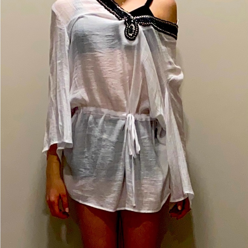 White bathsuit cocerup